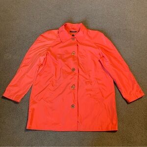 Ralph Lauren Black Label Women's Windbreaker Rain Jacket Button Up XL Orange